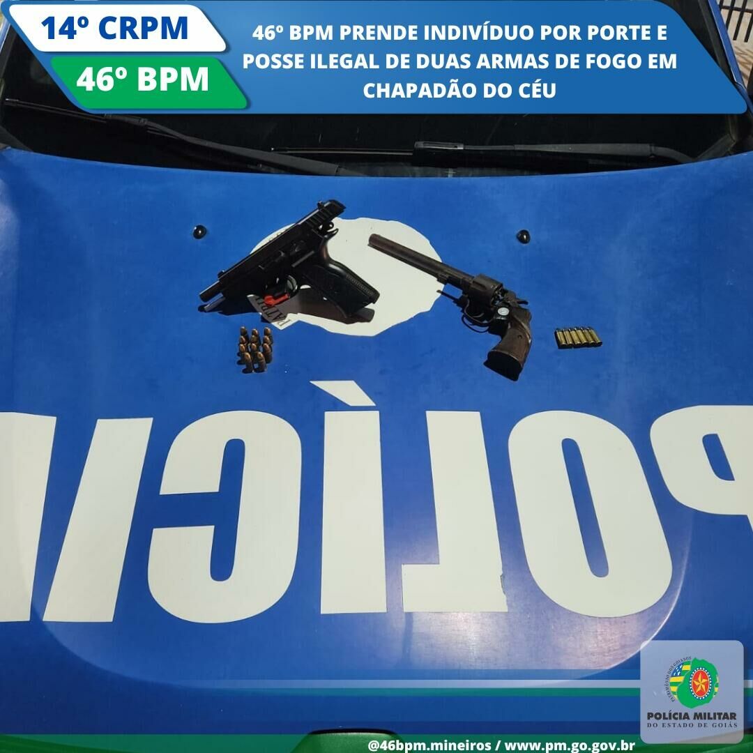 Imagem de compartilhamento para o artigo Motorista joga arma no colo de mulher e acaba preso em Chapadão do Céu da MS Todo dia